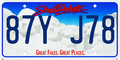 SD license plate 87YJ78