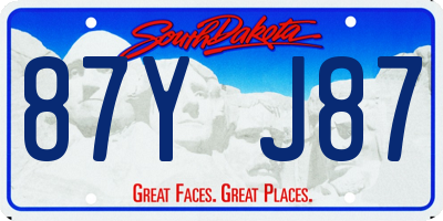 SD license plate 87YJ87