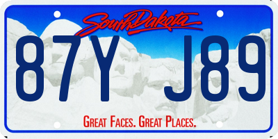 SD license plate 87YJ89