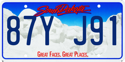 SD license plate 87YJ91