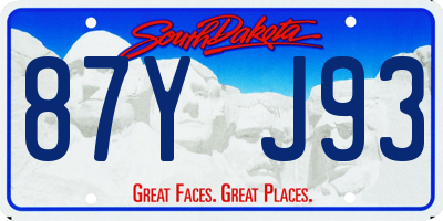 SD license plate 87YJ93