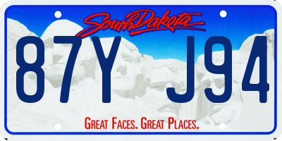 SD license plate 87YJ94