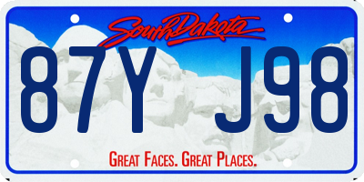 SD license plate 87YJ98