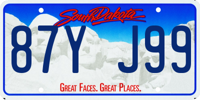 SD license plate 87YJ99