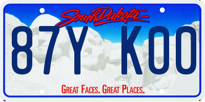 SD license plate 87YK00