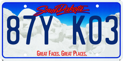 SD license plate 87YK03