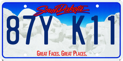 SD license plate 87YK11
