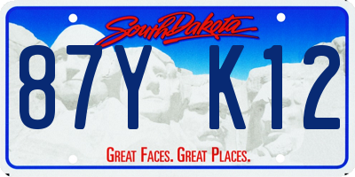 SD license plate 87YK12