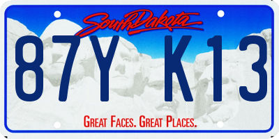 SD license plate 87YK13