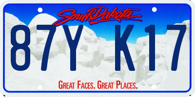 SD license plate 87YK17
