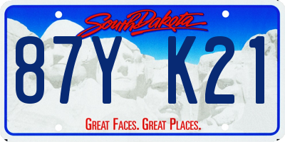 SD license plate 87YK21