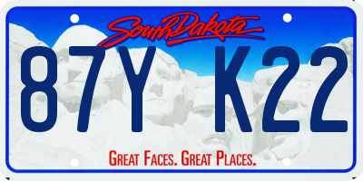 SD license plate 87YK22