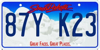 SD license plate 87YK23