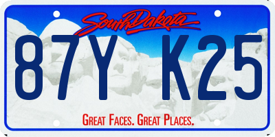 SD license plate 87YK25