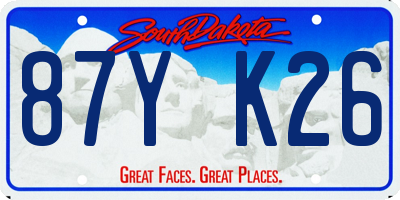 SD license plate 87YK26
