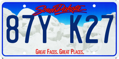 SD license plate 87YK27