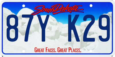 SD license plate 87YK29