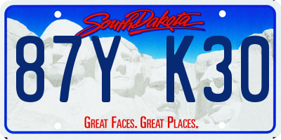 SD license plate 87YK30