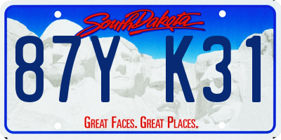 SD license plate 87YK31