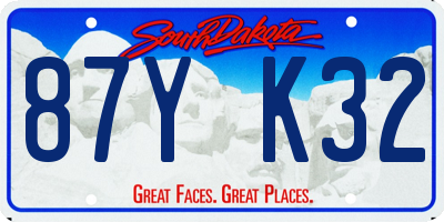 SD license plate 87YK32