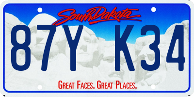 SD license plate 87YK34
