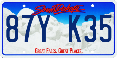 SD license plate 87YK35