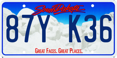 SD license plate 87YK36