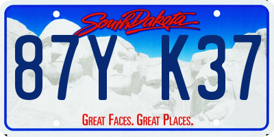 SD license plate 87YK37