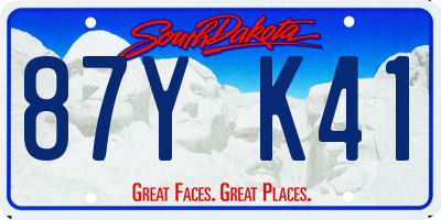 SD license plate 87YK41