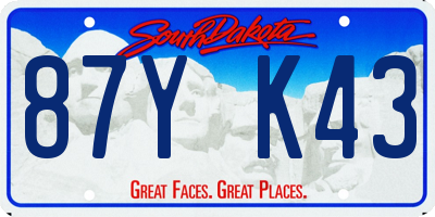 SD license plate 87YK43