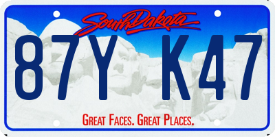 SD license plate 87YK47
