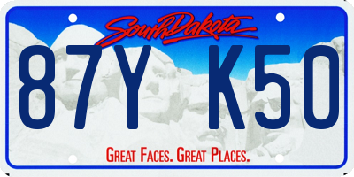 SD license plate 87YK50