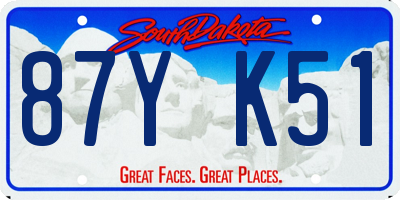 SD license plate 87YK51