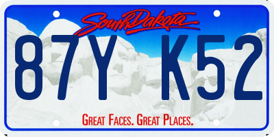 SD license plate 87YK52