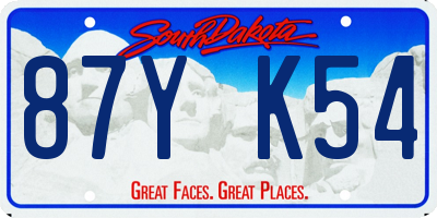 SD license plate 87YK54