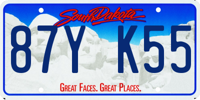 SD license plate 87YK55