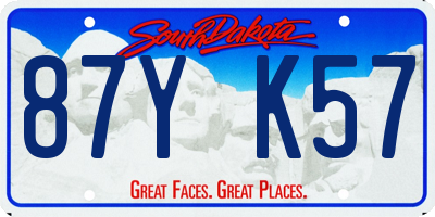 SD license plate 87YK57
