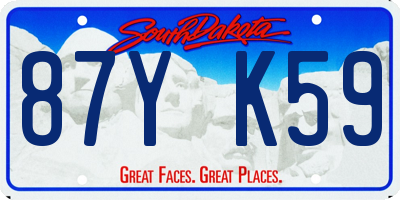 SD license plate 87YK59