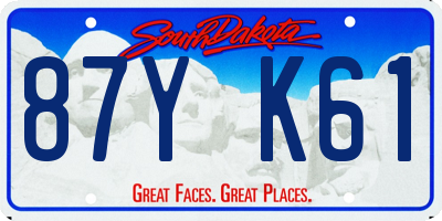 SD license plate 87YK61