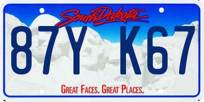 SD license plate 87YK67