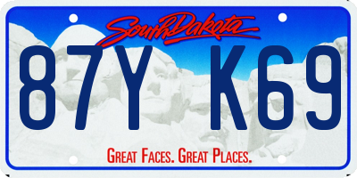 SD license plate 87YK69