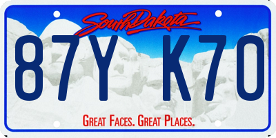 SD license plate 87YK70