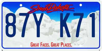 SD license plate 87YK71