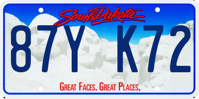 SD license plate 87YK72