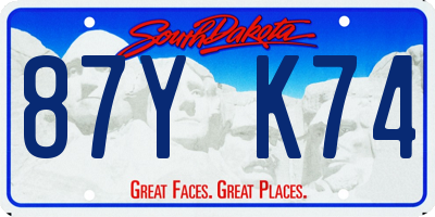 SD license plate 87YK74