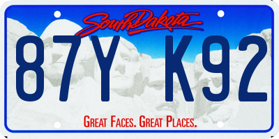 SD license plate 87YK92