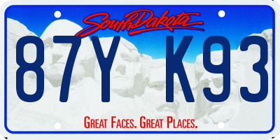 SD license plate 87YK93