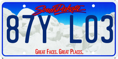 SD license plate 87YL03