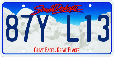 SD license plate 87YL13