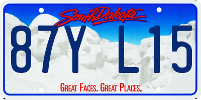 SD license plate 87YL15